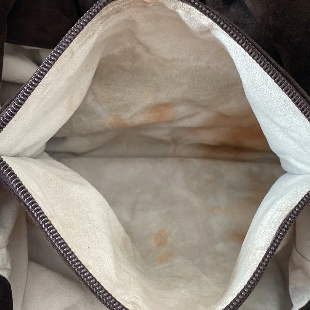 Giorgio Armani Suede Shoulder Bag Purse Chocolate Brown - Picture 7 of 9